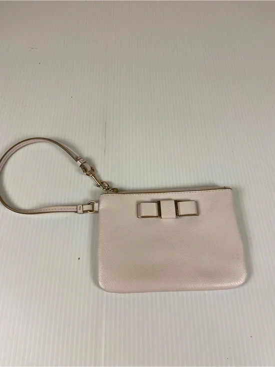 Coach Darcy Bow Leather Wristlet Chalk Ivory Zip Pouch F52629