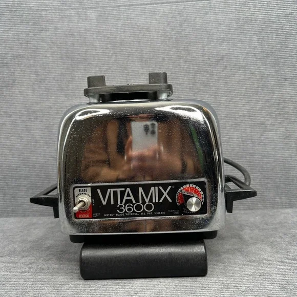 Vita Mix 3600 Vintage Blender Motor Base Stainless Steel Heavy Duty Chrome