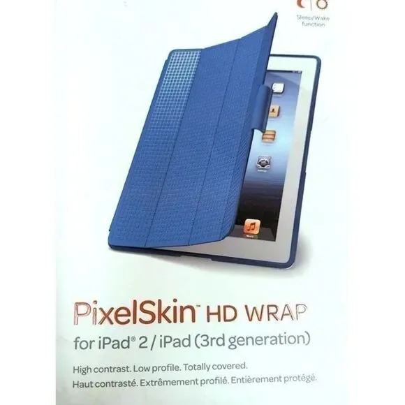 SPECK PixelSkin HD WRAP iPad 2 / 3rd Gen Protective Cover / Viewing Stand BLUE