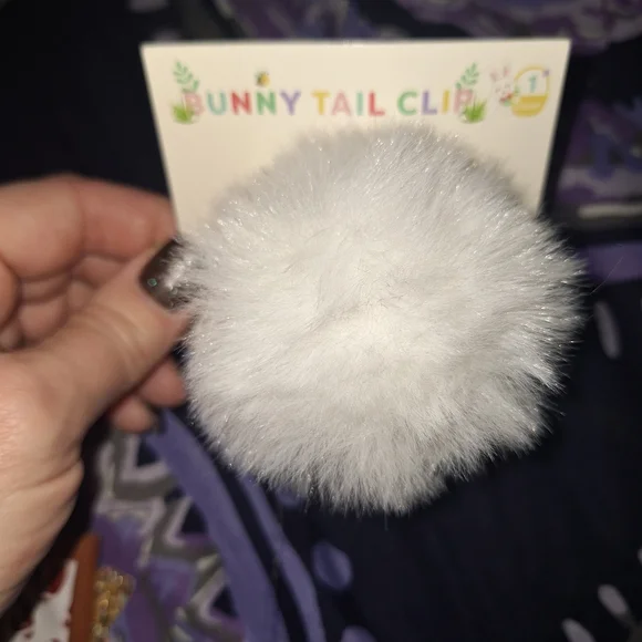 Charming White Bunny Tail Hair Clip