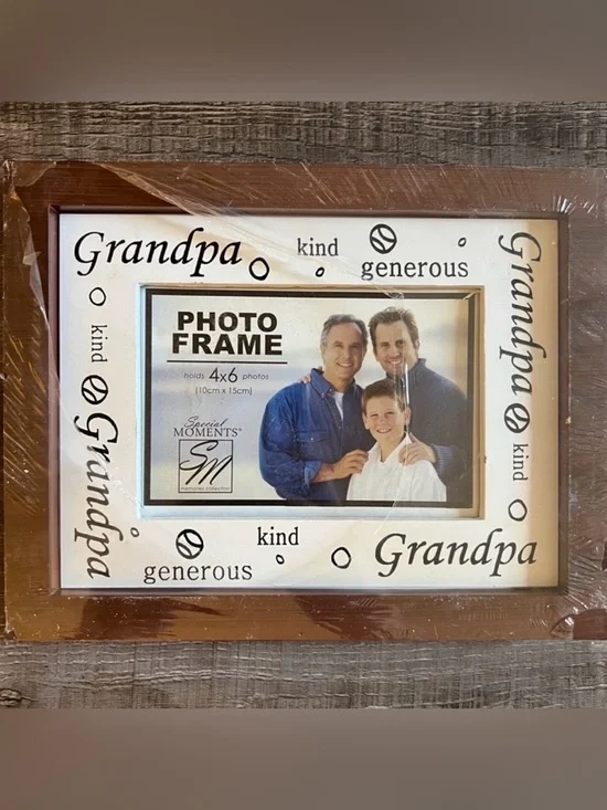 💞 New Brown Grandpa Picture Frame for 4”x6” Photo