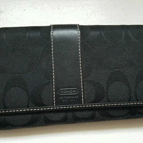 Coach black long wallet