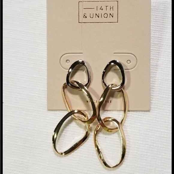 14th & Union Gold and Silver link Earrings