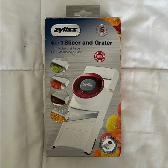 White and Red 4-in-1 Slicer and Grater