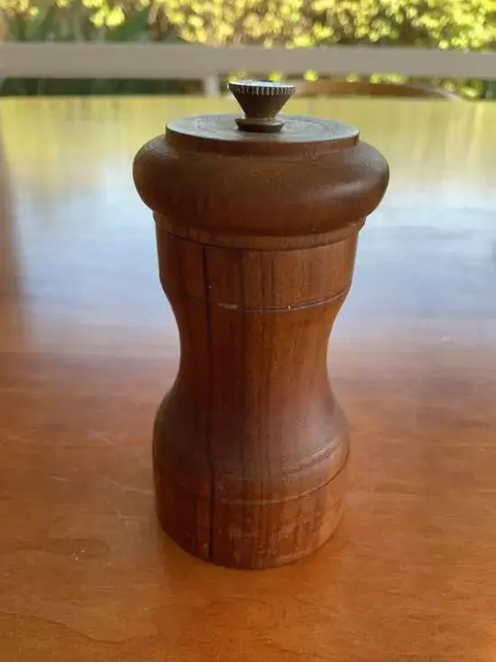 Vintage Italian Wood Pepper Mill Grinder 4”