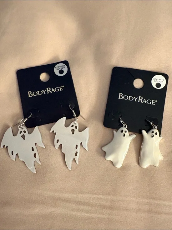 NWT 2 Pairs of Body Rage Spencer Spooky Ghost Earrings Goth Alt