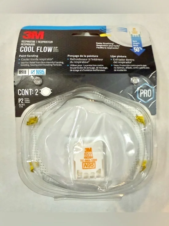 3M White N95 Multi-Purpose Valved Respirator 2 Pack