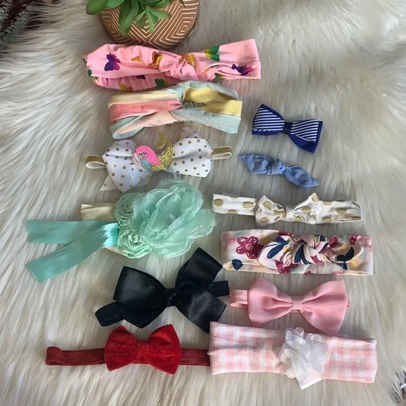 12 piece headband/bow for baby infant