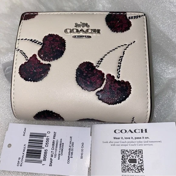 Coach Cherry print wallet New