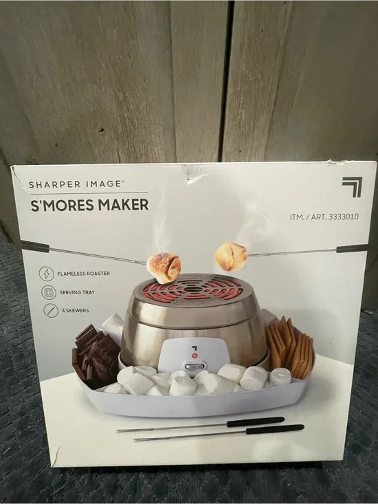 Sharper Image Stainless Steel S'mores Maker with White Tray