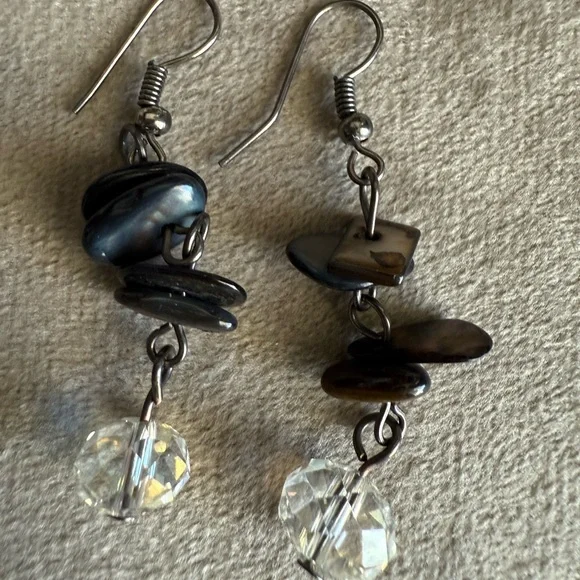 Elegant Black and Silver Dangle Earrings