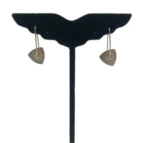 VTG Lewis & Heubner Sterling Silver Triangle Drop Kinetic Earrings