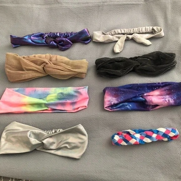 Claire's Youth Girl's Stretch Hair Tie Headbands Set of 8 Mixed Patterns OS