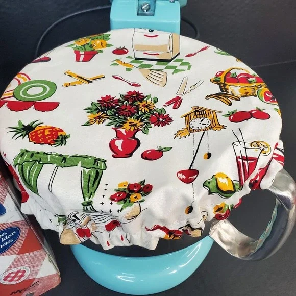 Retro Kitschy Kitchen Reversible‎ KitchenAid Mixer Mixing Bowl Cover