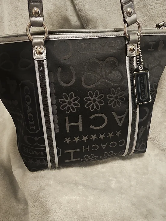 Coach Poppy Tote Silver