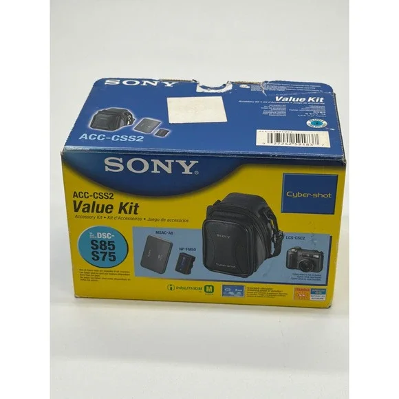 Sony ACC-CSS2‎ Value Kit Cyber-shot DSC-S85 S75 Case NP-FM50 Battery MSAC-A8 New