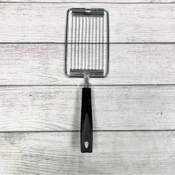 Vintage EKCO USA Utensil Tomato Slicer Serrated Stainless Steel Black Handle