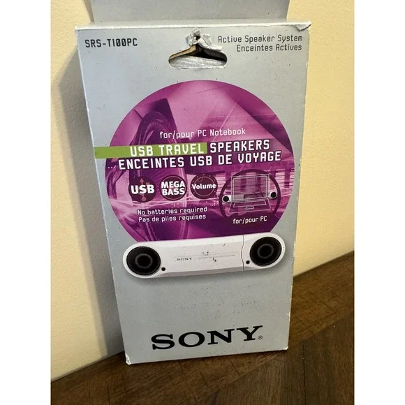 Sony‎ SRS-T100PC USB Travel Speakers for LAPTOP SRST100PC i