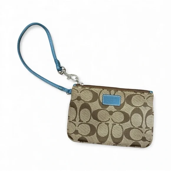 Coach Brown and Blue Wristlet