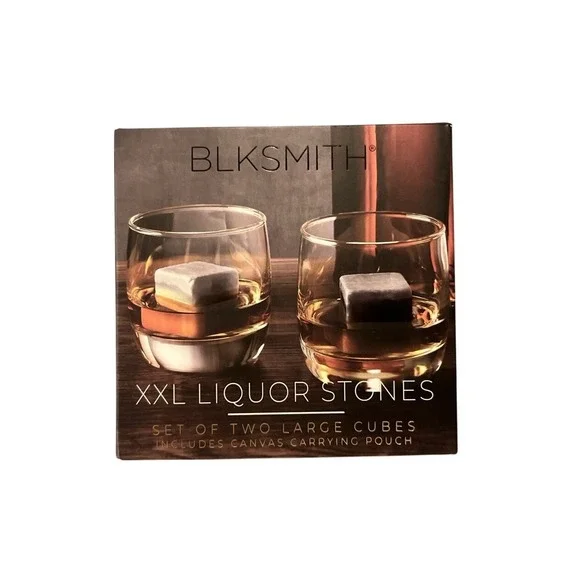 BLKSMITH XXL Liquor‎ Stones (2 per set) with Canvas carrying pouch
