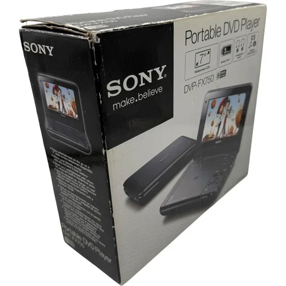 Sony DVP-FX750 Portable DVD Player 7 Inch Widescreen Black Tested Working
