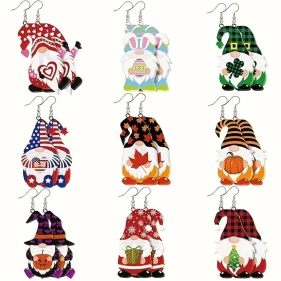 NWT! Holiday Gnome Earrings! 1/$8 OR 2/$14 OR 3/$18!!!