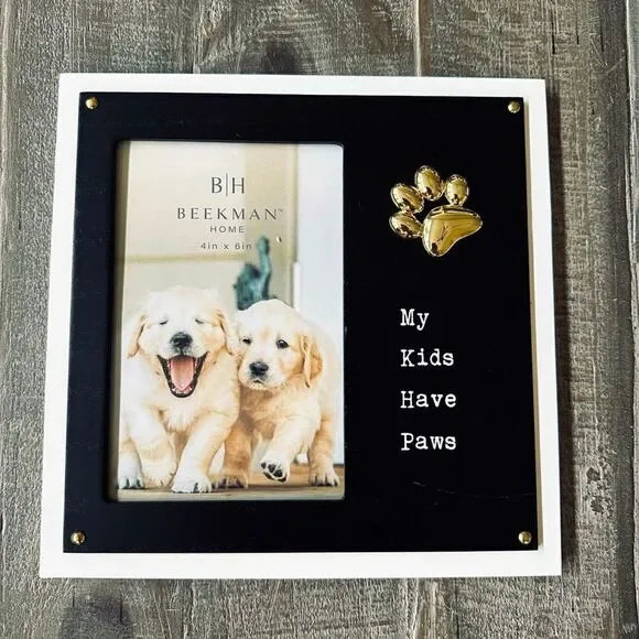 My Kids Have Paws Dog Paw Print Wood Picture Frame