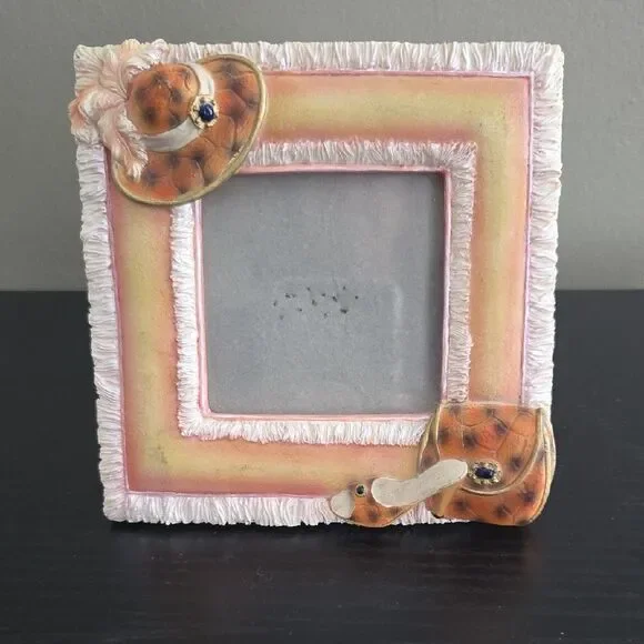 Charming Tan and Cream Picture Frame