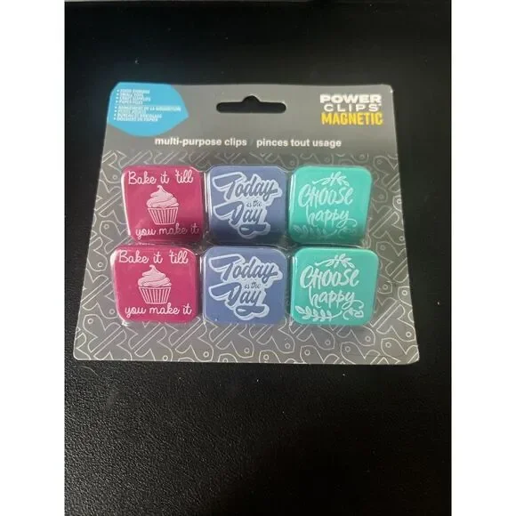 Power Clips Magnetic‎ Multi-Purpose Clips, 6 Clips Pack Humor