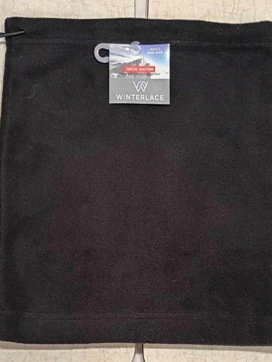 Winterlace neck gaiter, blk one-size adult fleece warmer