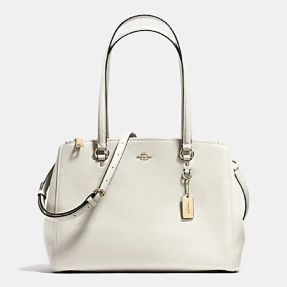COACH PURSE IN BONE COLOR WITH GOLD