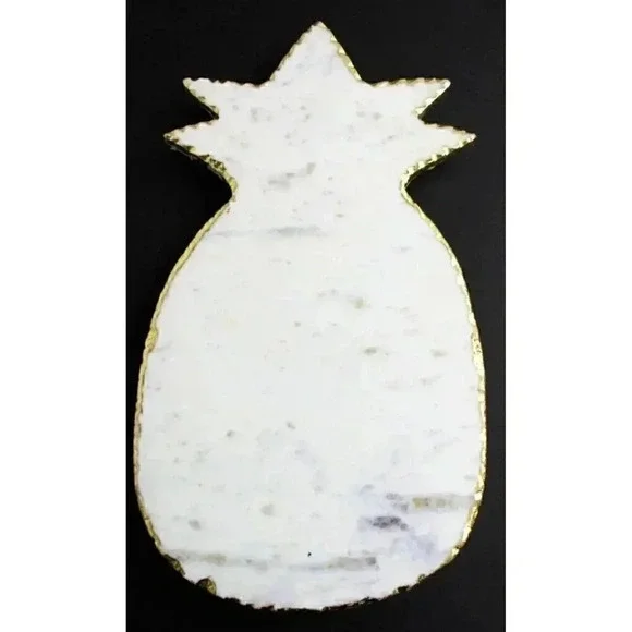 New White Marble W/ Gold Entertaining Hors D’oeuvres Serving Cheese Board Tray