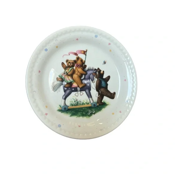 Lenox Heirloom Collection China‎ Bears Childs Plate 7-1/2” Diameter Unused