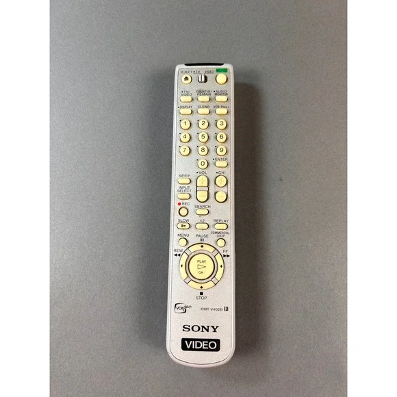 Sony RMT-V402B VCR Plus+ Remote Control Genuine OEM Silver Replacement Untested