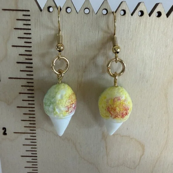 Snowcone Fair‎ Treat Dangle Drop Earrings Cute Novelty Jewelry Nickel Free