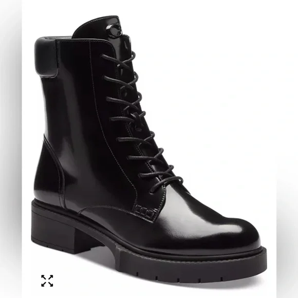 New COACH Women's Leighton Leather Booties 8.5