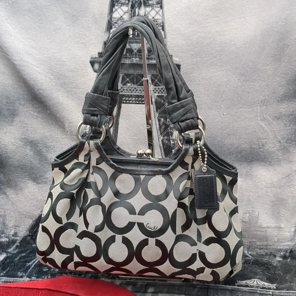 Coach Parker carryall kiss lock bag