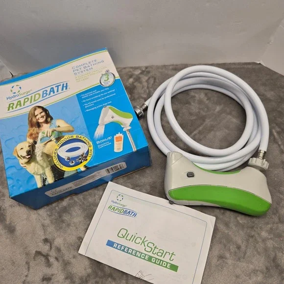 HydroSurge RapidBath Complete Pet Bathing System Dog Wash Indoor Kit Green White