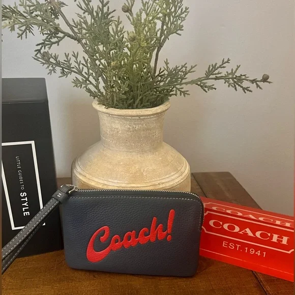 Coach Zip Corner Graphic Wristlet