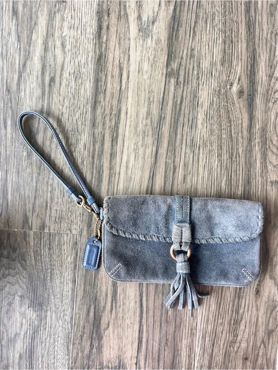 Coach Vintage Soho Blue Suede Wristlet