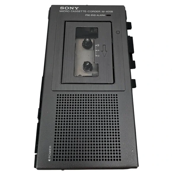Sony Micro Cassette-Corder M-400B Black Vintage Voice Recorder Japan Untested