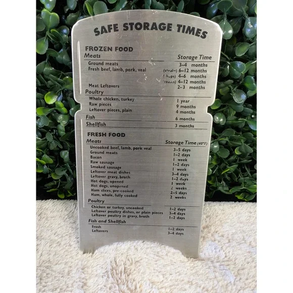 Amco Houseworks Vintage Stainless Steel Safe Food Storage Times Magnet 8331
