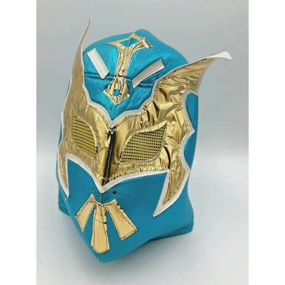 Lucha Libre Blue & Gold Wrestling Mask - Sin Cara - Made in Mexico, Adult Size‎