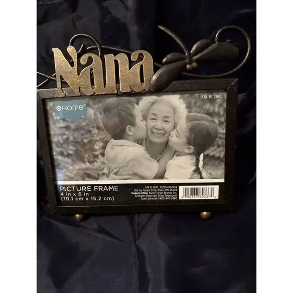 New NANA Metal Picture Frame With A Dragon Fly‎ 4 By 6