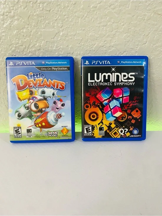 Sony PS Vita Blue Game Case Duo - Little Deviants & Lumines