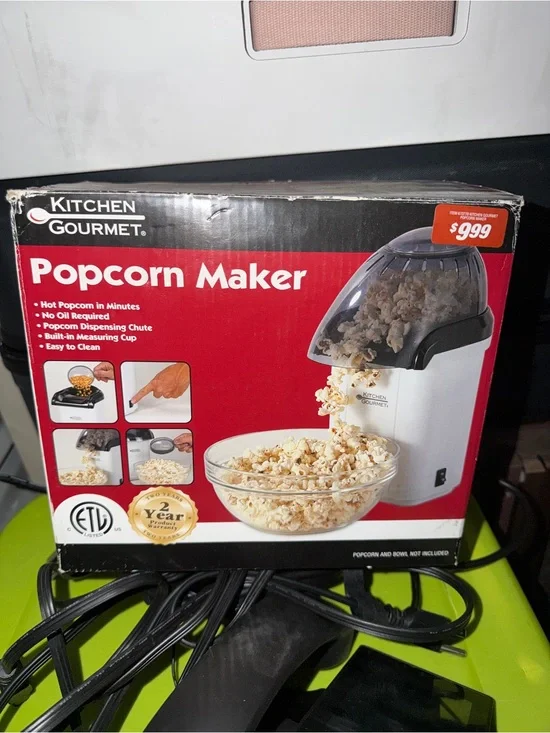 White Popcorn Maker - Hot Air Popper
