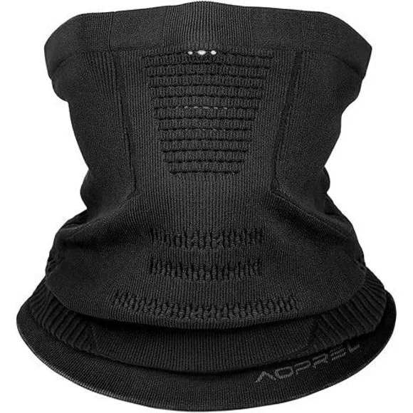 AOPREL One Size Black Winter Neck Gaiter Windproof Neck Warmer Scarf Breathable
