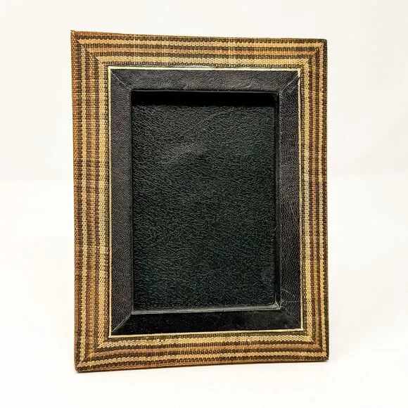 Vintage R & Y Augousti London Woven Textile Photo Frame 5x7 Fits 3.5x5 Designer