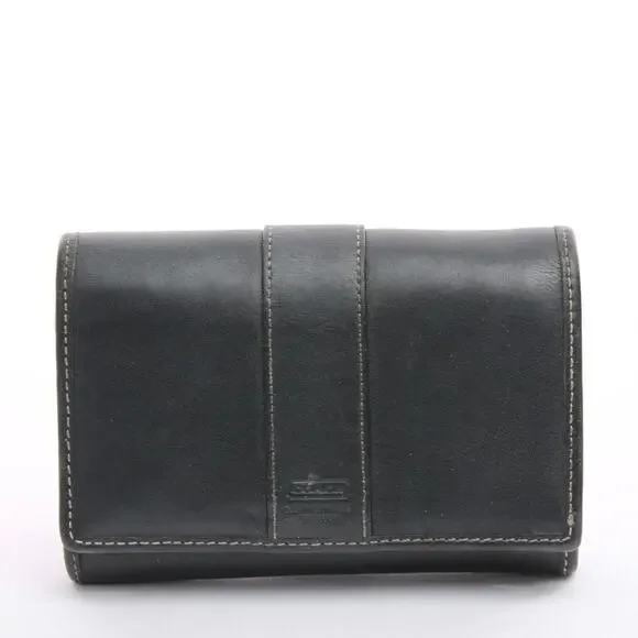 Coach Black Contrast Stitch Leather Wallet