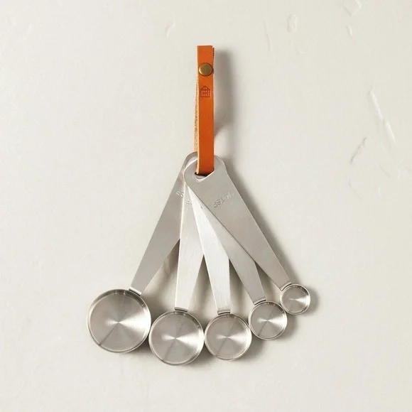5pc Measuring Spoon Set Vintage Silver Finish - Hearth & Hand™ with Magnolia NWT
